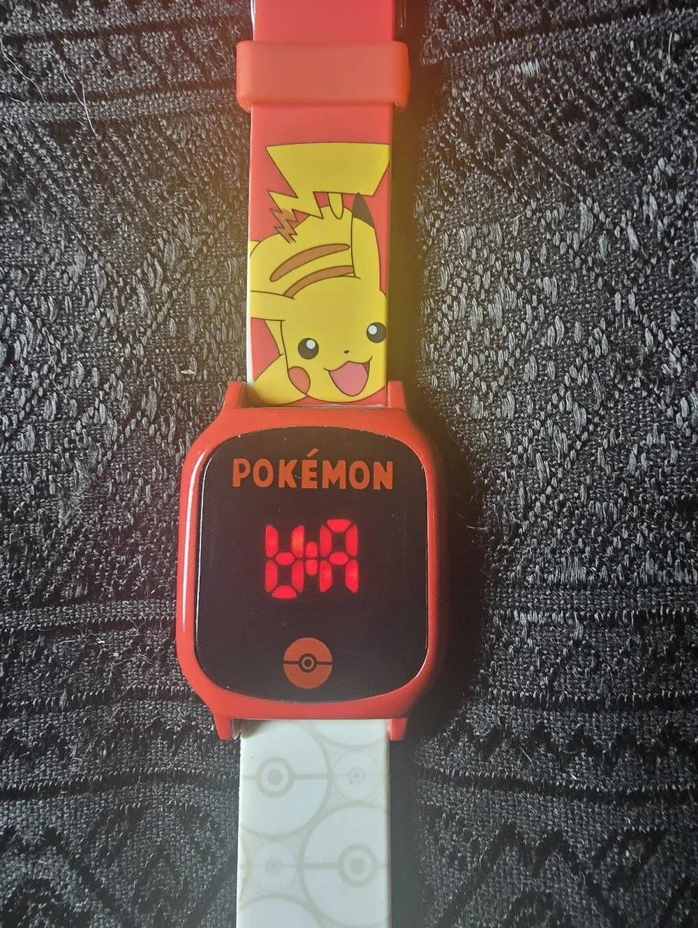 Kids Digital Watch with Pikachu - Red/White